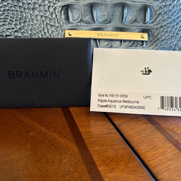 Brand New Brahmin Croc-Embossed Wristlet – Steel Blue/Gray – Never Worn - Picture 10 of 10